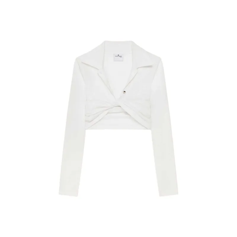Courrèges Twist Piqué Crop Polo 'Heritage White'-0