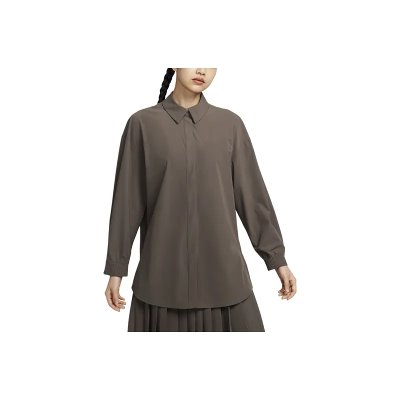 Nike Dri-Fit Shirt Women's Stone Gray/Baroque Brown-0