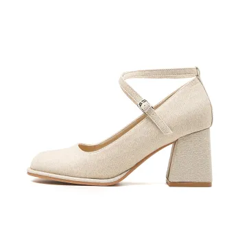 MABEL&CO Chunky Heel High Heels Women's Apricot