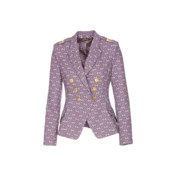 Elisabetta Franchi Monogram Patterned Double-Breasted Blazer
