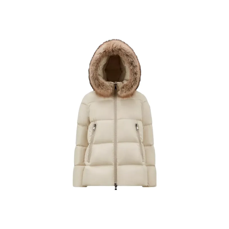 Moncler Down Jacket Women's Gray Beige-0