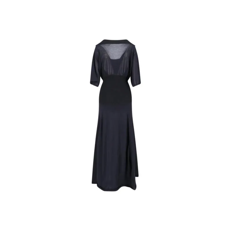 Victoria Beckham Plunging V Neck Knitted Dress-1