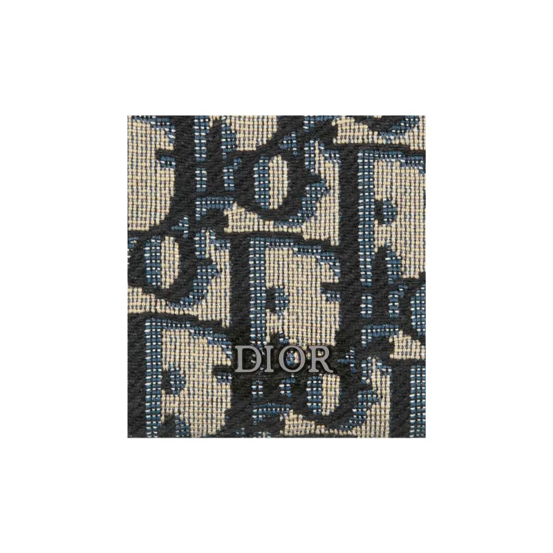 DIOR Cotton Coin Purse Small Size Unisex Beige & Black-4