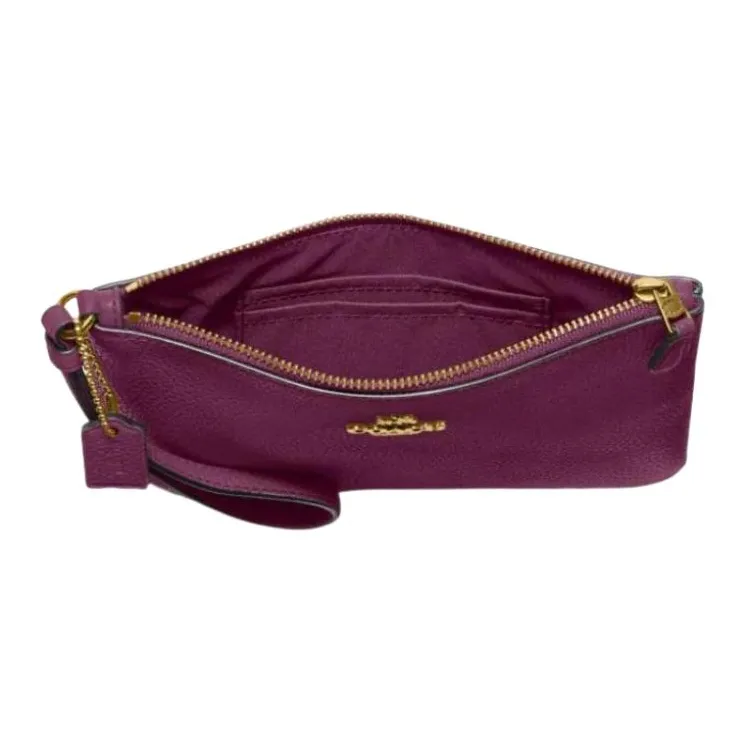COACH Wristlet Leather Clutch Wrist Bag Small Size Women's-2