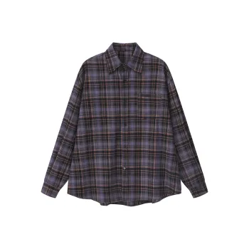 LEMON FAIRY Shirt Women's Purple Plaid