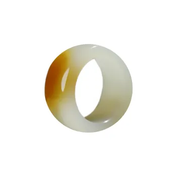 Jade Charm Yao Hetian Jade Rings White Jade/Pale Greenish White Jade Unisex