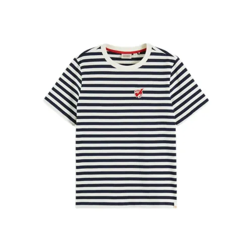 Scotch&Soda T-Shirt Women's White Zebra Stripes