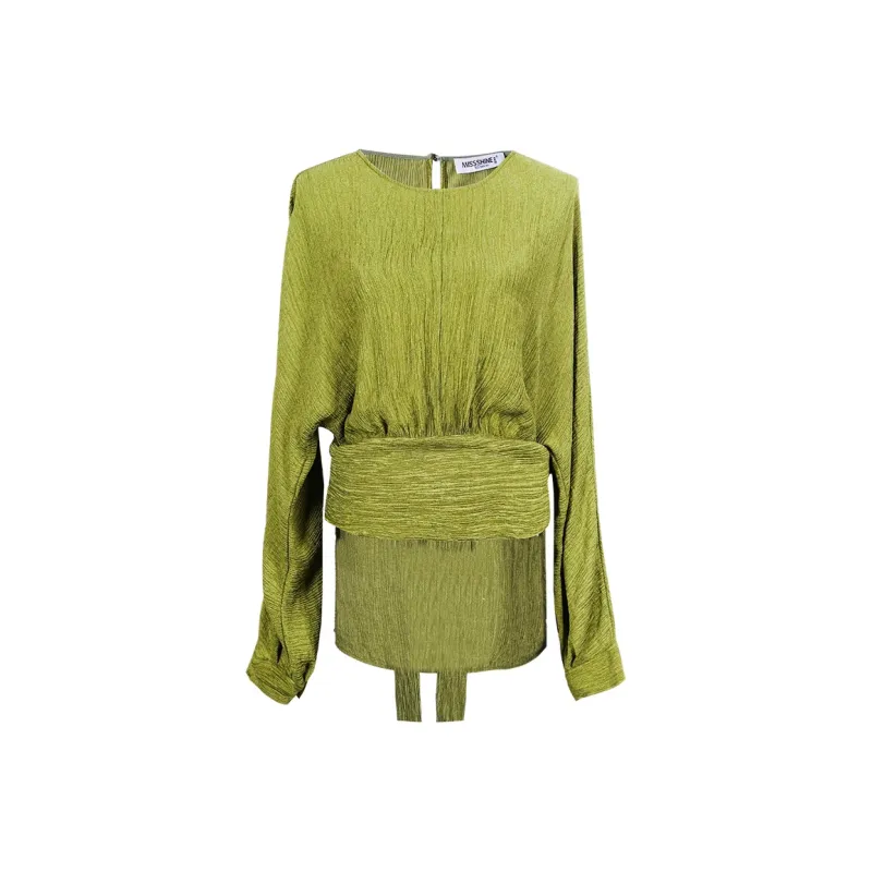 MISSSHINE Shirt Women's Mustard Green-0