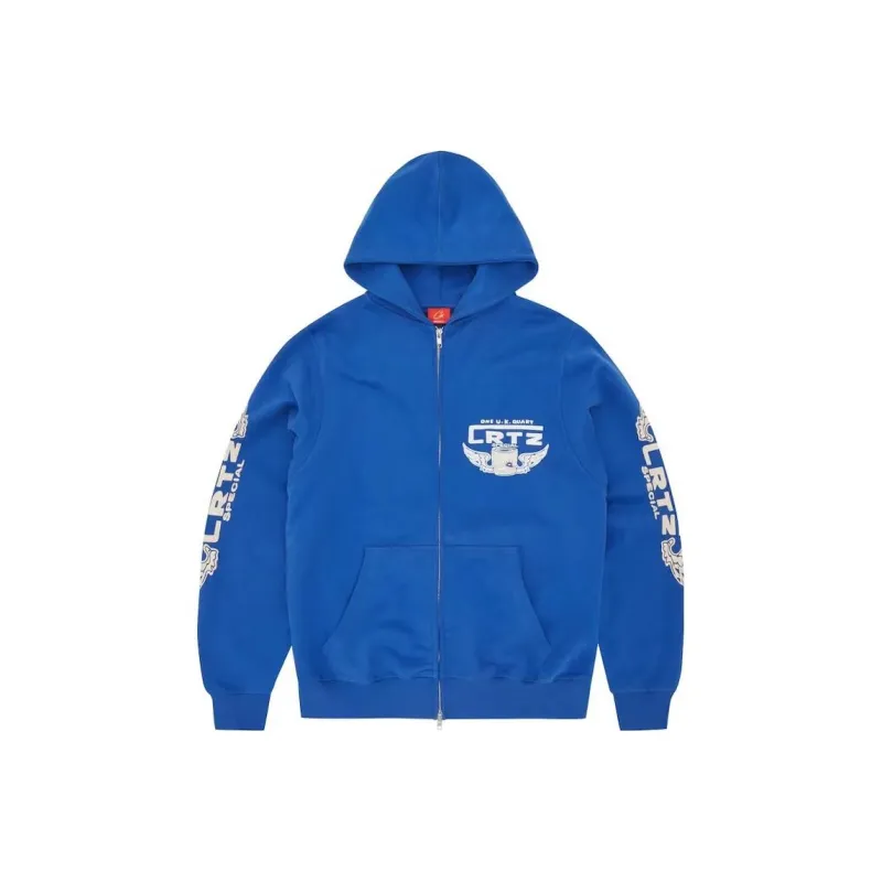 Corteiz Gasolina Double Zip Hoodie 'Royal Blue'-0