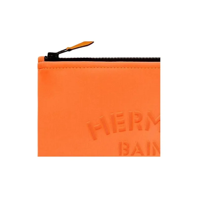 HERMES Neobain Polyamide With Spandex Clutch Small Size Unisex Orange-1