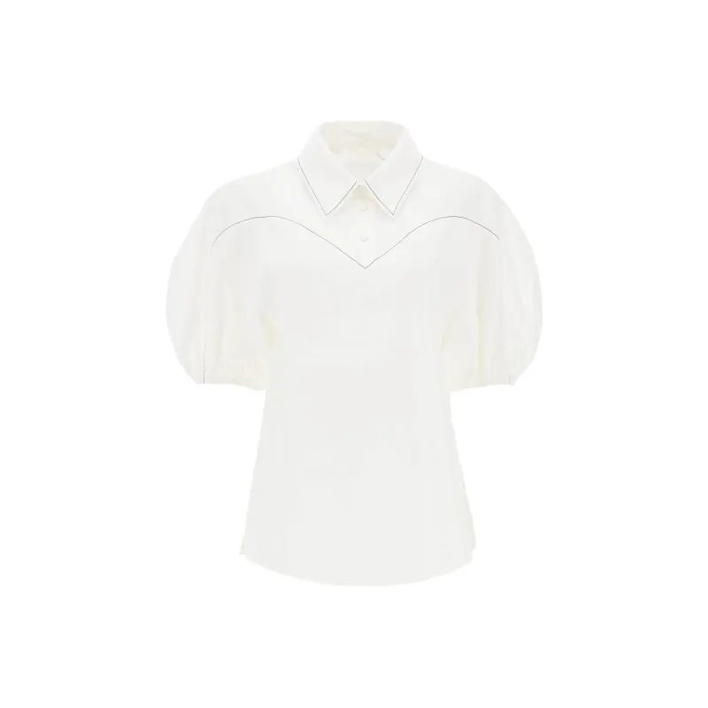 Chloé Collared Balloon Sleeved Blouse-0