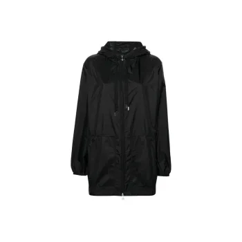 Moncler Mesh Panelled Zip Up Hooded Jacket