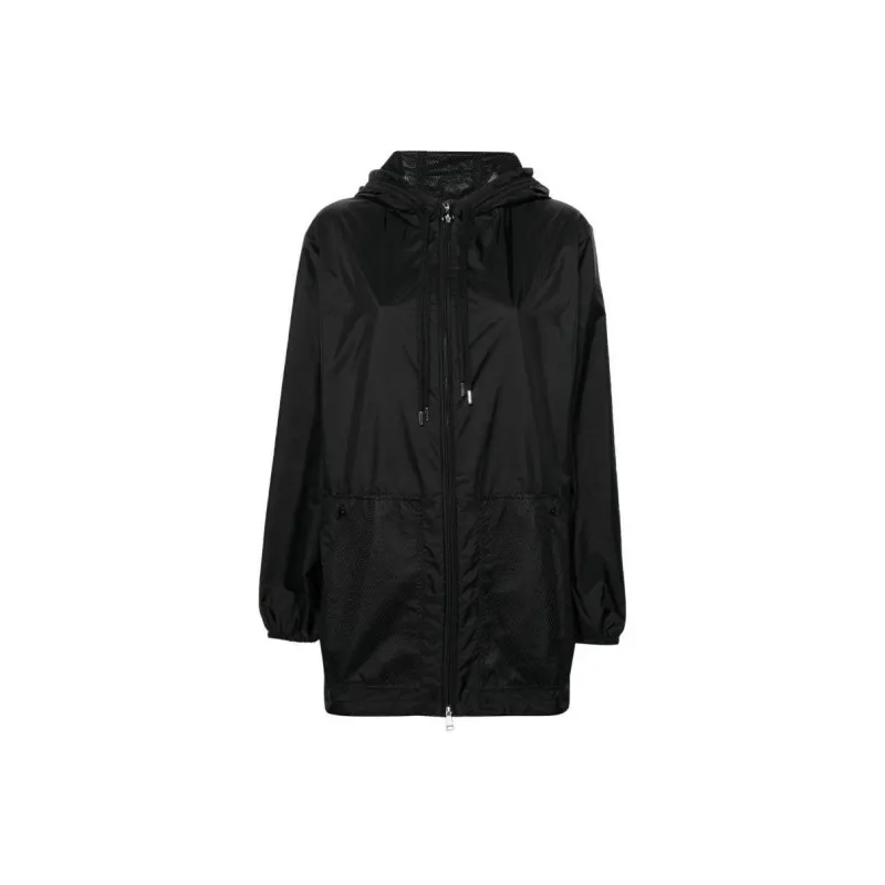 Moncler Mesh Panelled Zip Up Hooded Jacket-0