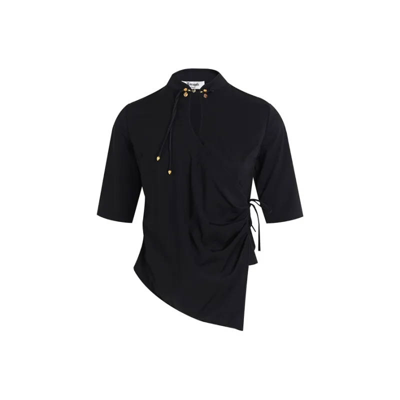 LIUREGALI T Shirt Women's Black-0