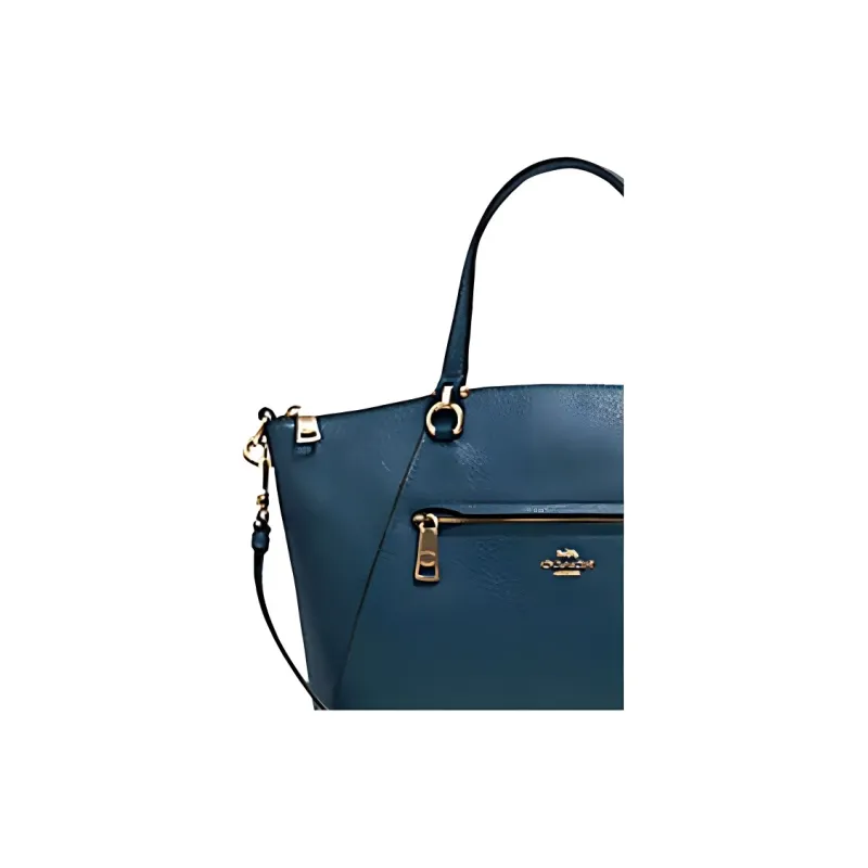 COACH Prairie Leather Handbag Medium Size Women's Peacock Blue-2