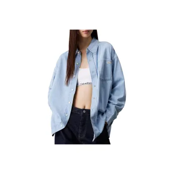 CALVIN KLEIN Shirt Europe Version Women's Light Denim Fabric