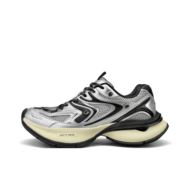 HeeDimensional Lightweight, Abrasion Resistant, Slip Resistant Height Increasing Mat Low Top Chunky Sneakers Unisex-0