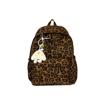 WICKBUEN Nylon Fabric Backpack Women's Leopard Print