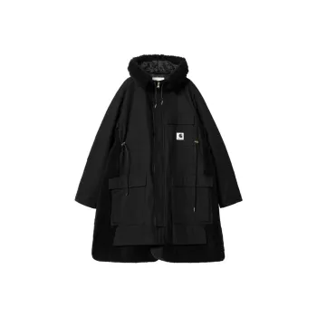 Sacai X Carhartt Wip Women's Canvas Siberian Parka Black