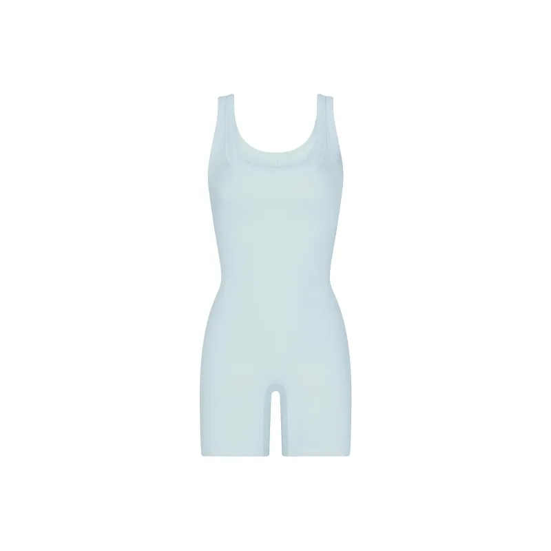 SKIMS SS24 Summer Collection Cotton Rib Onesie Jumpsuit Women's OPAL/Opal-0