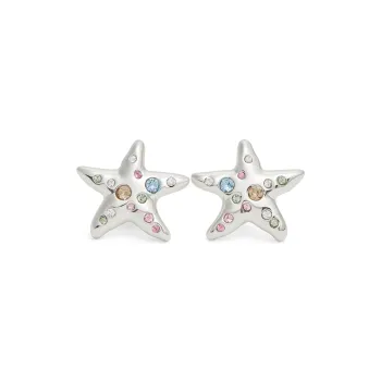 CHARLES&KEITH Artificial Crystal Earrings Women's Silver