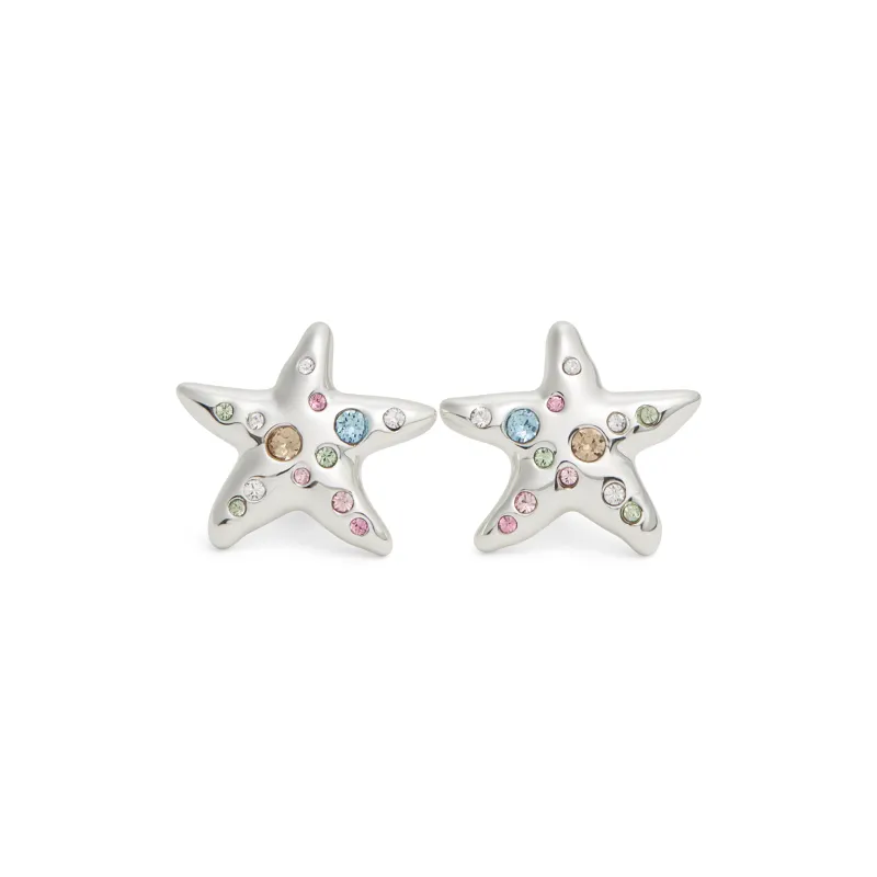 CHARLES&KEITH Artificial Crystal Earrings Women's Silver-0