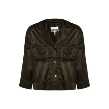 GANNI Box-Pleat Detailed Shirt