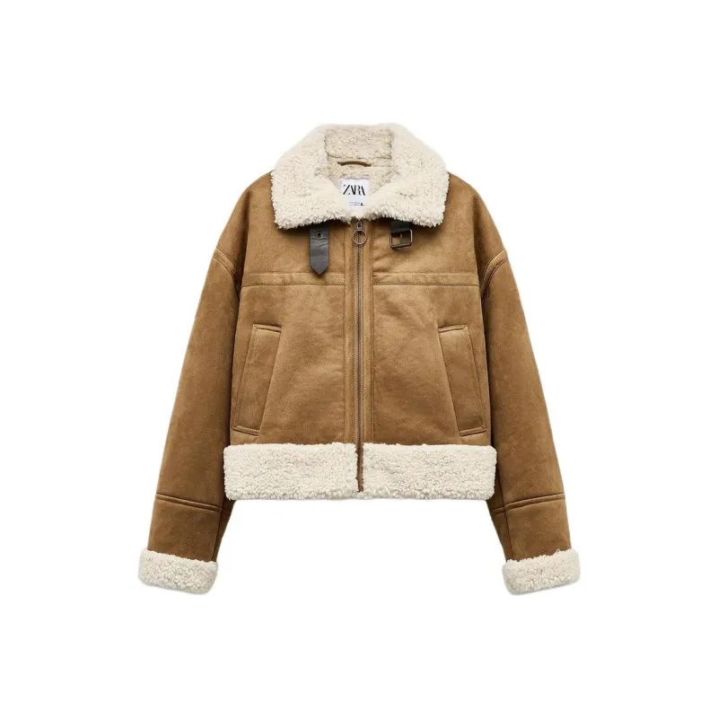 ZARA Jackets & Coats Women's Brown-0