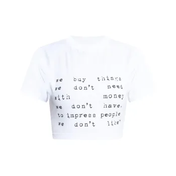 Vetements Slogan Printed Cropped T Shirt