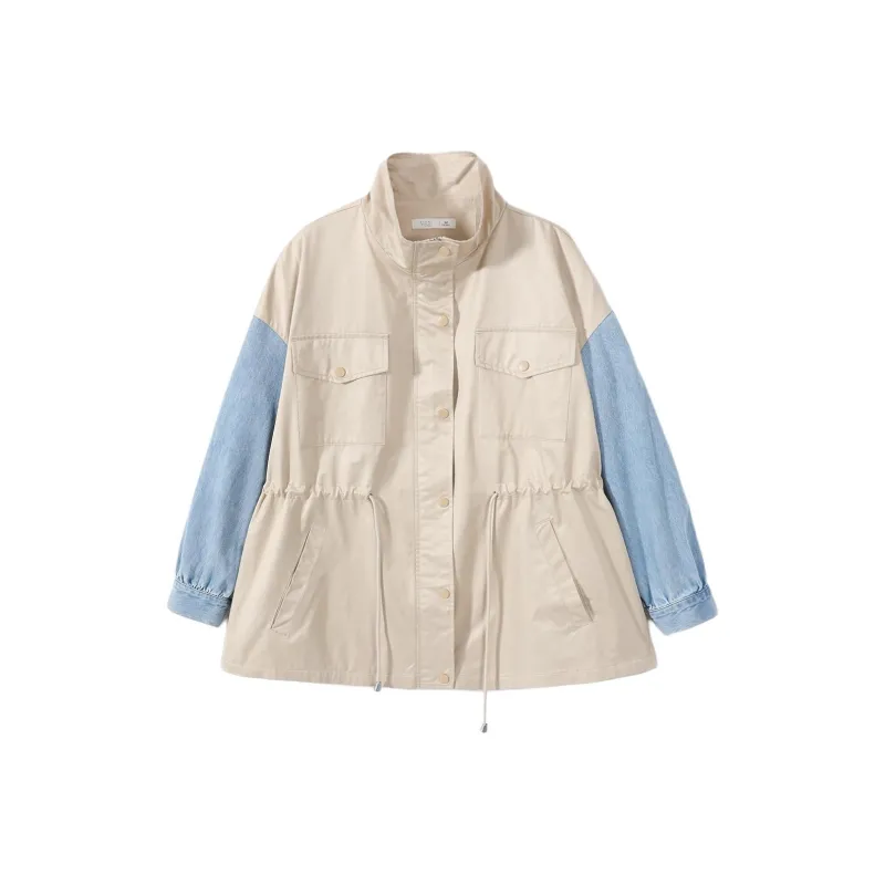 EICHITOO Jackets & Coats Women's Denim Blue Patchwork-0