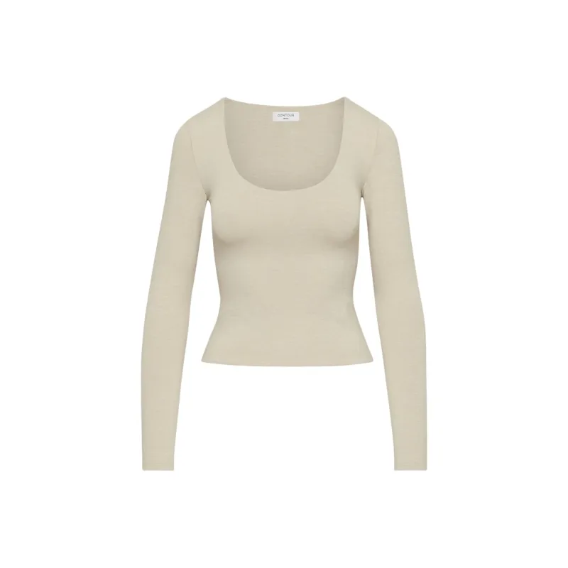 ARITZIA T-Shirt Women's Heather Oat Beige/Stonecrop Oatmeal Beige-0