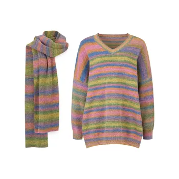 Girly Fancy Club Knitwear Women's Striped Knit