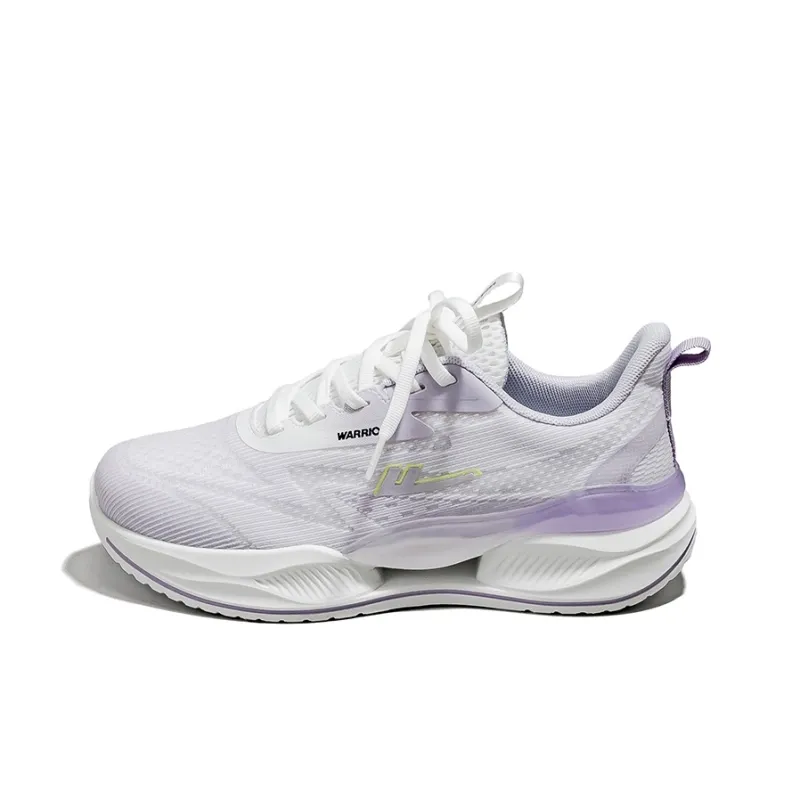 Warrior Anti Slip Wear Resistant Low Top Casual Running Shoes Women's Purple White-0