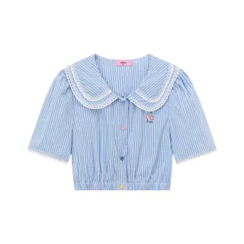 CHUU Shirts Women's Blue Stripes Pattern