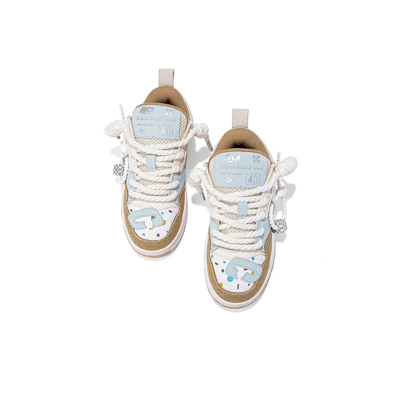 LUCX Cushioned Slip Resistant Abrasion Resistant Low Top Chunky Sneakers Unisex-50