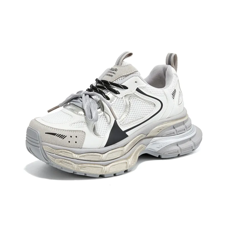 La Chapelle Wear resistant, Lightweight, Breathable, And Non slip. Low Top Chunky Sneakers Women's Gray-1