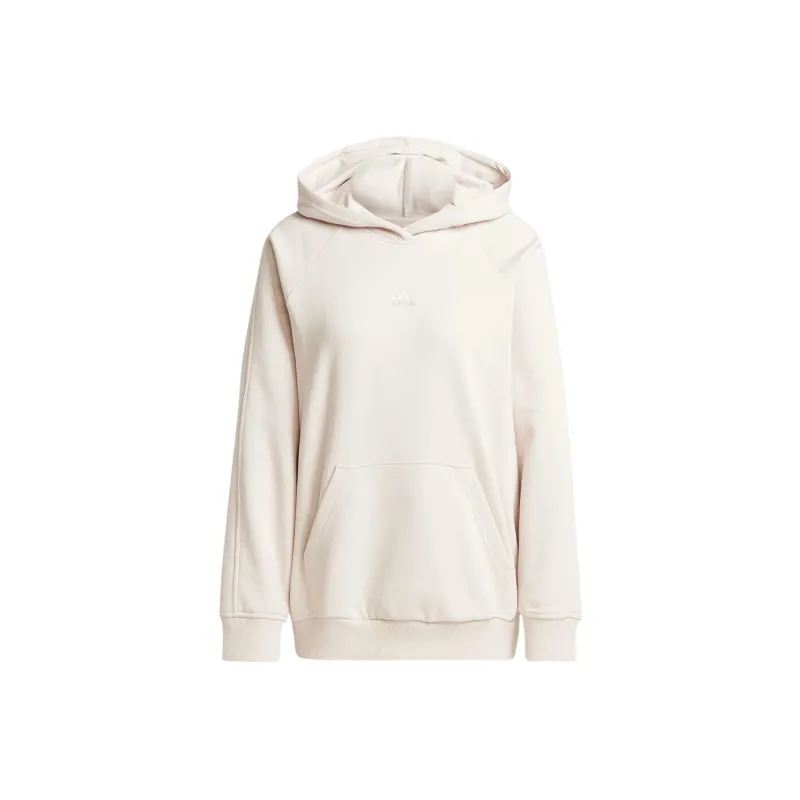Adidas All Szn Fleece Boyfriend Hoodie Sweatshirt Women's Beige-0