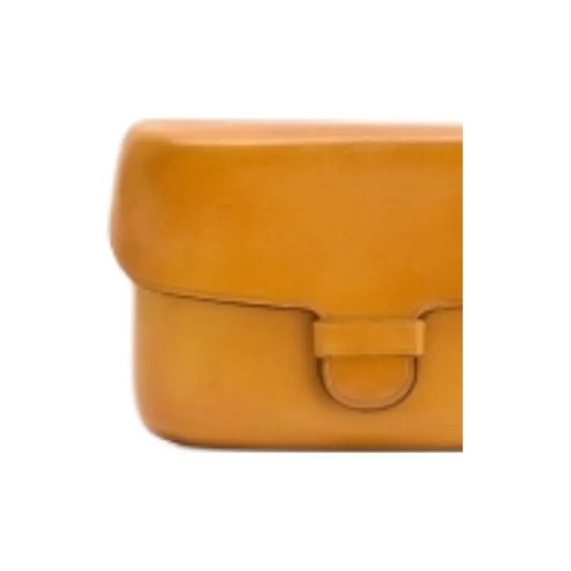 Lemaire Cow Leather Card Holder Unisex Orange Yellow-4