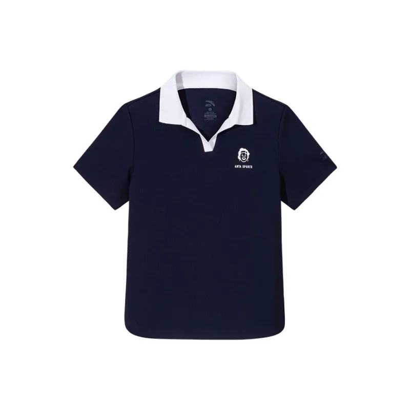 Anta Life Collection Sports Life Collection Polo Shirt Women's Maya Blue/Pure White-0