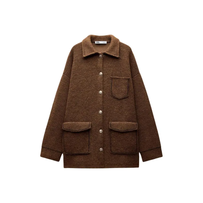 ZARA Jackets & Coats Women's Light Brown-0