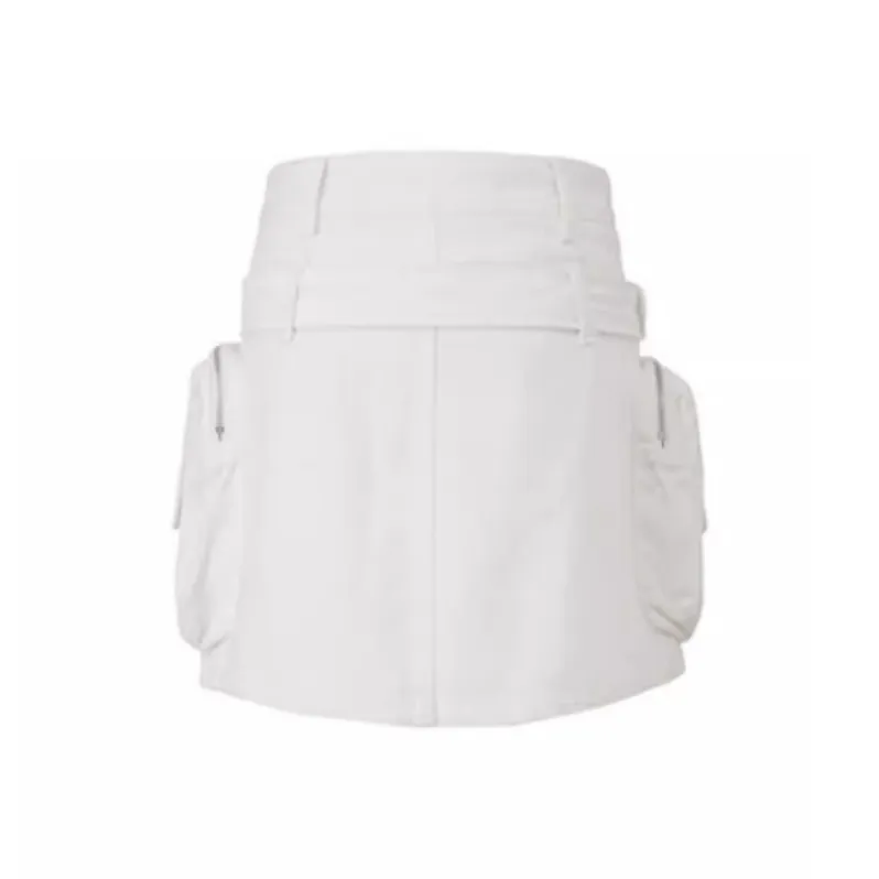 ZAVK Cargo Short Skirts Women's White-1