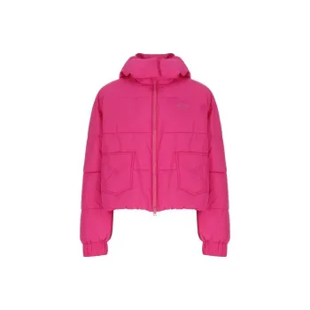 MOSCHINO Logo embroidered Hooded Puffer Jacket