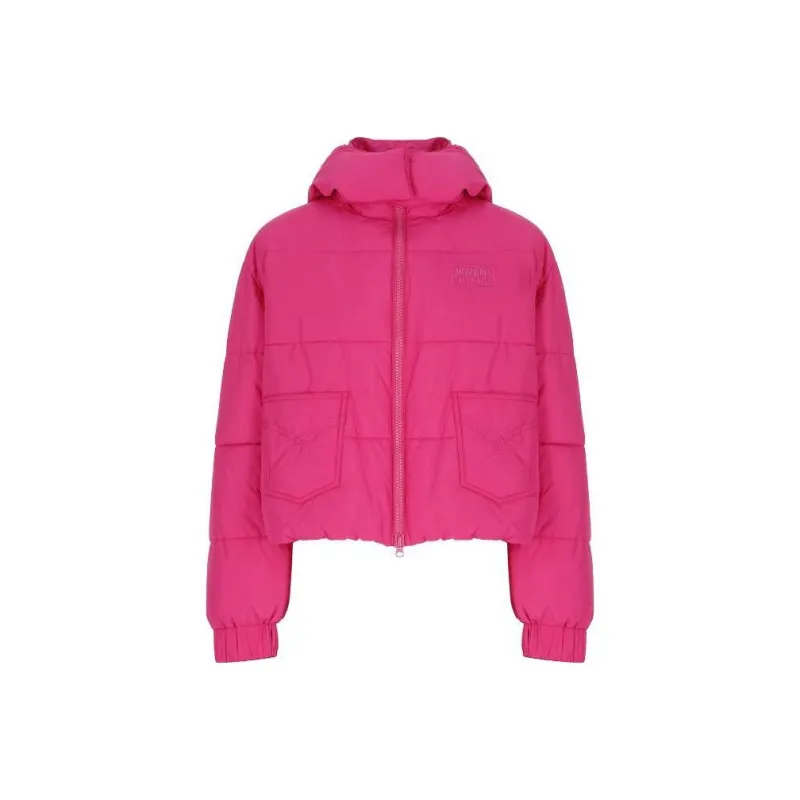 MOSCHINO Logo embroidered Hooded Puffer Jacket-0