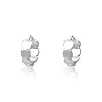 Beauty 925 Sterling Silver Unique Design Hoop Earrings Women's
