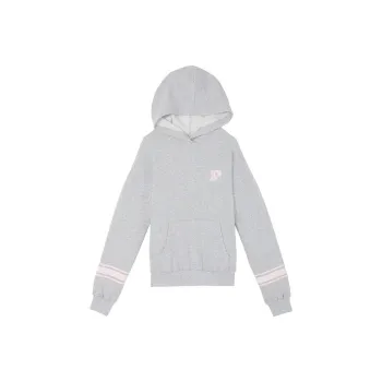 Victoria's Secret PINK Ivy Fleece Campus Hoodie/Medium Heather Grey Sweatshirt Women's Medium Gray