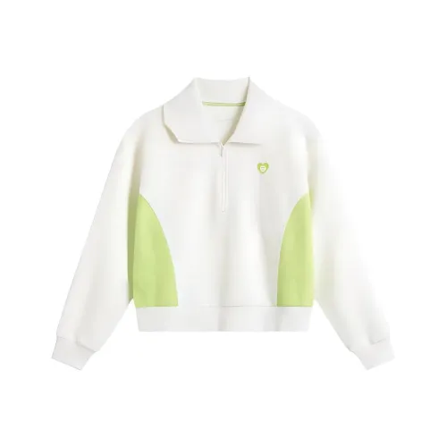 LiNing Sports Trend Series Sweatshirt Women's Ivory/Acid Green
