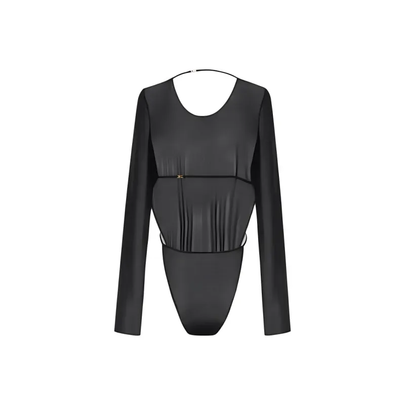 SAINT LAURENT Backless Long Sleeved Bodysuit-0