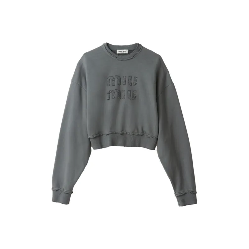 MIU MIU SS24 Sweatshirt Women's Iron Gray-0