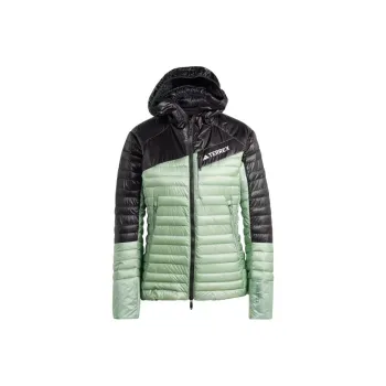 Adidas TERREX TECHROCK DOWN HOODED JACKET Jackets Coats Women's Silver Green