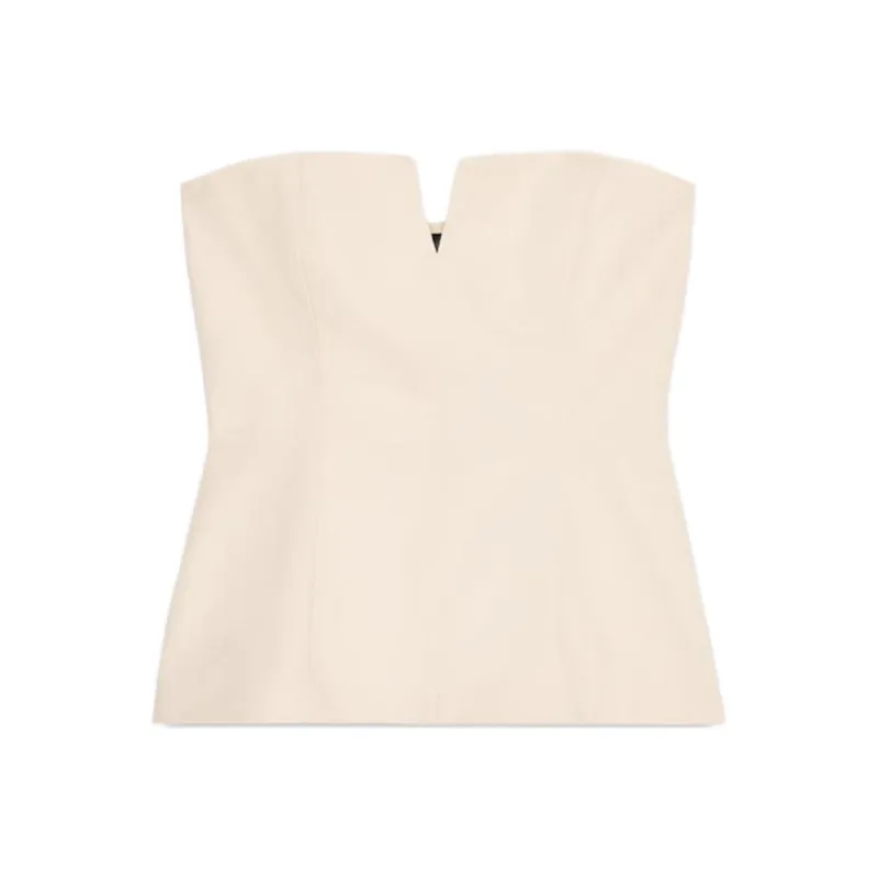 ZARA Strapless Top Women's Beige-0